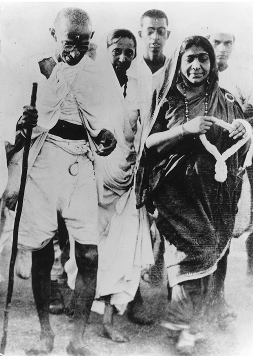 Mahatma Gandhi leading a salt march in western India in 1930